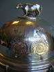 Antique Figural Dome Butter Cheese Dish Birds Cow Mushrooms Silver Plate Bowls photo 3