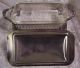 Vintage Glass Casserole Loaf Pan W/ Silverplated Holder Rack & Lid Dishes & Coasters photo 2