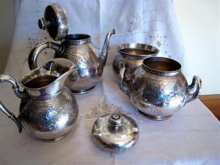 Sterling Silver Tiffany & Co 4 Piece Tea Set,  About 1905 photo