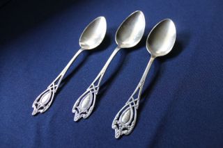 Three Sterling Silver Teapoons By Rogers Lunt & Bowen In Their Monticello Patter photo
