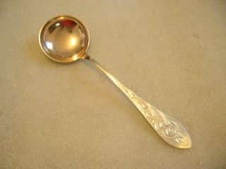 Norway Brite Cut Pattern Cream Soup Spoon Goldwashed Bowl 830 Silver 1930 ' S photo