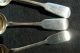 3 London Sterling Fiddle Thread Mustard Spoons,  J.  Beebe (1821) + W.  Eaton (1824) United Kingdom photo 1