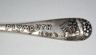 Antique William B.  Durgin Sterling Silver Plymouth 1620 Mayflower Souvenir Spoon photo