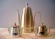 Unusual Vtg Ceramic Coffee/tea Server Set With Insulated Silver Jacket W Ger Tea/Coffee Pots & Sets photo 2