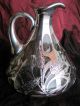 999/1000 Alvin Overlay Silver & Glass Pitcher - Amazing Pure Silver Not Sterling Bottles, Decanters & Flasks photo 1