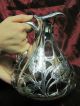 999/1000 Alvin Overlay Silver & Glass Pitcher - Amazing Pure Silver Not Sterling Bottles, Decanters & Flasks photo 6