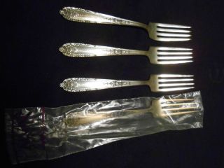 4 Alvin Sterling Silver Della Robia Dinner Forks 7.  00 Troy Oz.  925 Scrap Or Not photo