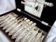 Cased Sterling Silver Kings Pattern Fish Cutlery Set & Servers Sheffield 1931 Other photo 1
