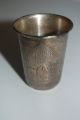 Antique 84 Silver Russian Vodka Shot Glass - Hand Engraved + Signed Russia photo 1