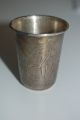 Antique 84 Silver Russian Vodka Shot Glass - Hand Engraved + Signed Russia photo 2