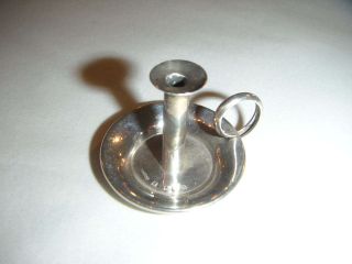 Antique Miniature Silver Chamber Stick By Grey & Co 1901 photo