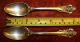 Two Antique Wallace Sterling Silver Teaspoons Tea Spoon Grand Baroque Wallace photo 2