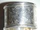 Antique Silver Napkin Ring With Flower Engraved Design 1900 Napkin Rings & Clips photo 1