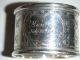 Antique Silver Napkin Ring With Flower Engraved Design 1900 Napkin Rings & Clips photo 2