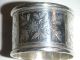 Antique Silver Napkin Ring With Flower Engraved Design 1900 Napkin Rings & Clips photo 4