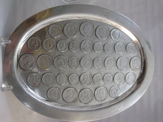 German 800 Silver Coin Tray photo