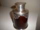 Antique Rare Ceramic & Solid Silver Tea Caddy Henry Hutton Bourne (hm Birm 1907) Other photo 6