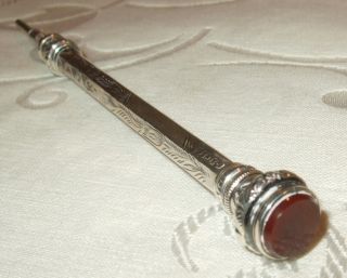 Antique Victorian Sterling Silver Propelling Pencil E Baker (10.  5 Cm) photo
