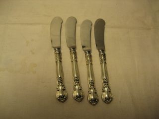 4 Gorham Sterling Chantilly Pattern Individual Butter Knives photo