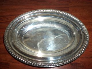 Vintage Silver Plate Oval Serving Casserole Bowl photo