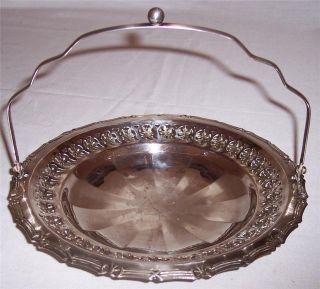 Victorian Silver Plate Basket,  Handle,  Pierced Rim Celtic Quality Plate England photo