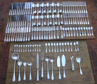 French Chistofle Flatware Set Coquille Berain For 12 W/serving Total 144pc photo