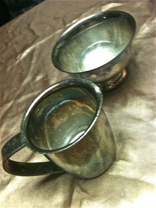 Vintage Antique Silver Plated Bowl And Creamer 2 photo