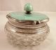 Large Sterling Silver Guilloche Enamel And Cut Glass Powder Jar Birmingham 1931 Other photo 4
