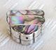 Antique Vintage Sterling Silver.  925 & Abalone Paua Shell Hinged Pill Snuff Box Boxes photo 1