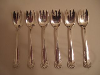 Gorham Silver 6 Small Ice Cream Forks Lancaster Pattern Sterling photo