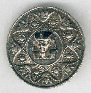 900 Silver Egyptian Revival Pharoah King Tut Pin,  Beauty Antique Vintage photo