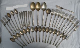 43 Piece Greenbriar Sterling Silver Flatware No Hollow Knifes photo