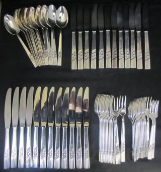 60 Piece Suite Of 12 Covers Silver Plated Patterned Cutlery - By Arthur Price photo