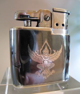 ‹ (•¿•) › Ca 1950: A Ronson Whirlwind Lighter Sterling Niello Silver From Siam photo