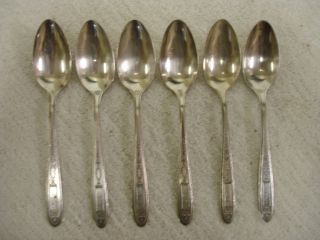 Set Of 6 Community Grosvenor Silverplate Flatware Tea Spoons 1921 photo