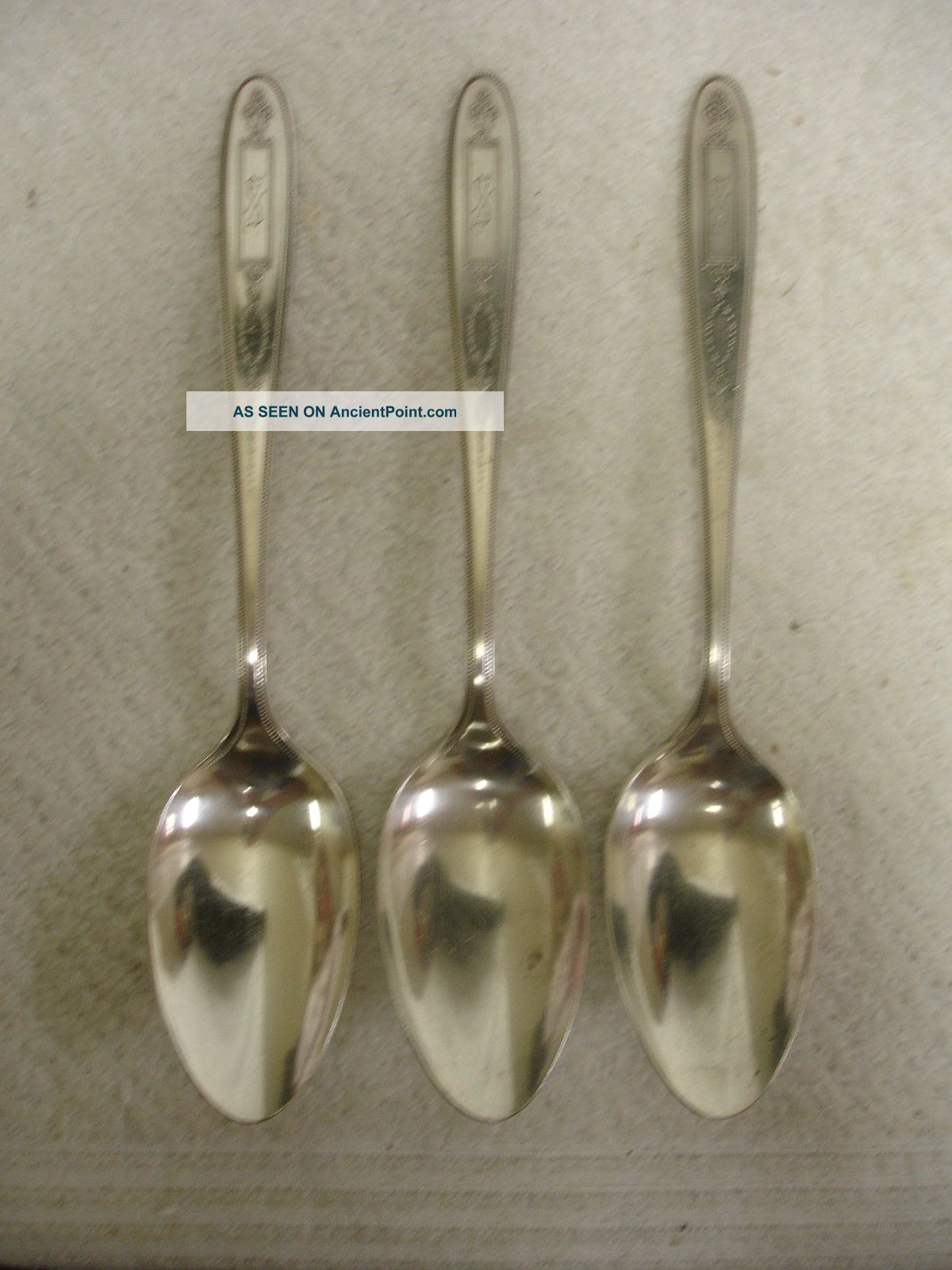 Set Of 3 Community Grosvenor Silverplate Flatware Serving Spoons 1921 Other photo