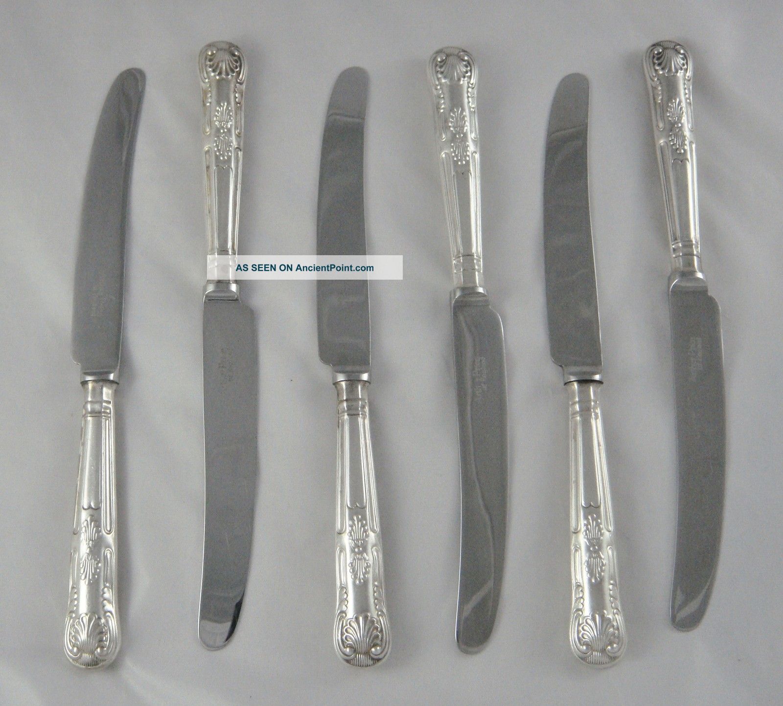6 Quality Vintage Arthur Price Kings Pattern Heavy Silver P & Ss Dessert Knives Other photo
