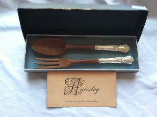Ancestry By Weidlich Sterling Silver Salad Serving Set With Box photo