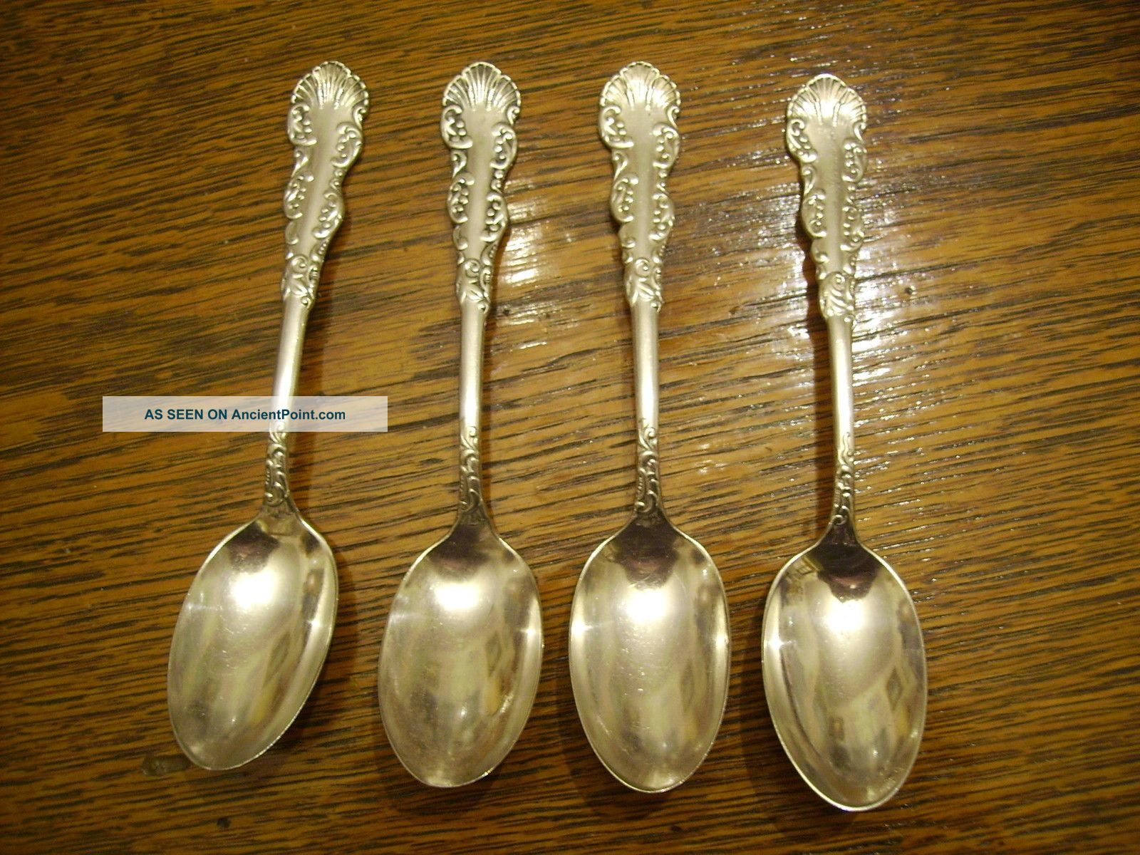 4 Holmes & Edwards1894 Waldorf Teaspoons Victorian Silverplate Holmes & Edwards photo