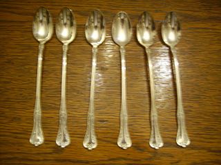 6 National Silverplate 1908 Queen Elizabeth Iced Tea Spoons Rogers photo