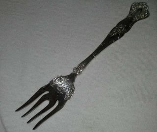 1904 Silverplate 1847 Rogers Bros Vintage Dessert Fork With Grapes Flatware Is photo
