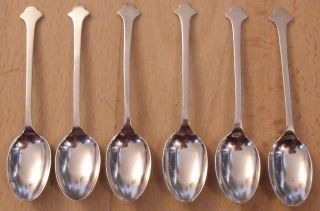 Solid Silver Trefoil Spoons Set Of Six Sheffield 1923 photo