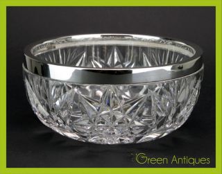 Antique 20thc Solid Silver & Glass Fruit Bowl,  Cooper Brothers,  Sheffield C.  1922 photo