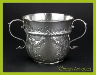 Antique 18thc George I Solid Silver Porringer,  R Timbrell & J Bell,  London C1714 photo