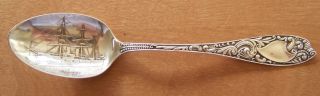 Old Souvenir Spoon - Marine - Uss Chicago - Sterling Silver - Scarce - photo