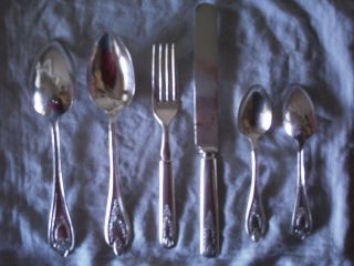 1847 Rogers Bros Silverplate Flatware (36 Pc),  Old Colony Pattern photo