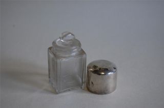 Antique Glass Smelling Salt/perfume Bottle With Solid Silver Top - C1906 - 07 photo