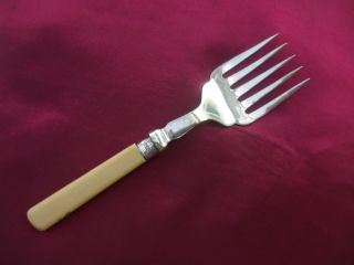 Solid Silver Collared Bread Fork Sheffield photo