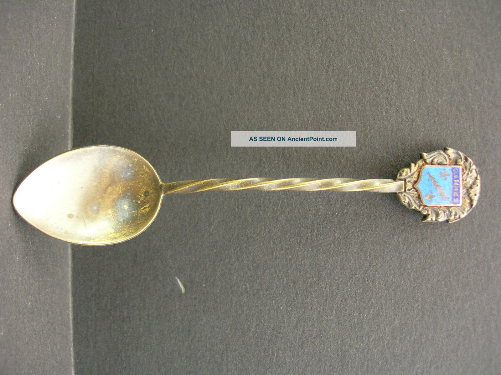 Antique Sterling Silver Collectible Spoon Cannes France 1900 Souvenir Spoons photo