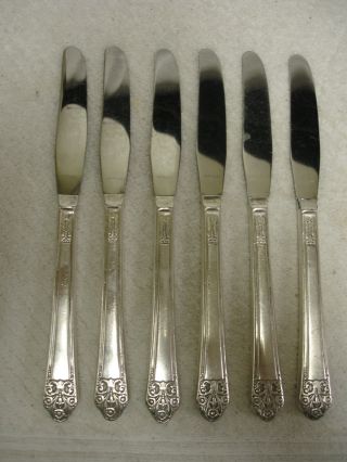 Rogers Ultra Silverplate 6 Dinner Knives Precious Pattern 1941 photo